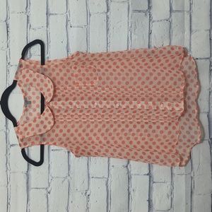 Charlotte Russe Sleeveless Sheer Polka Dot Blouse Women's Size Small